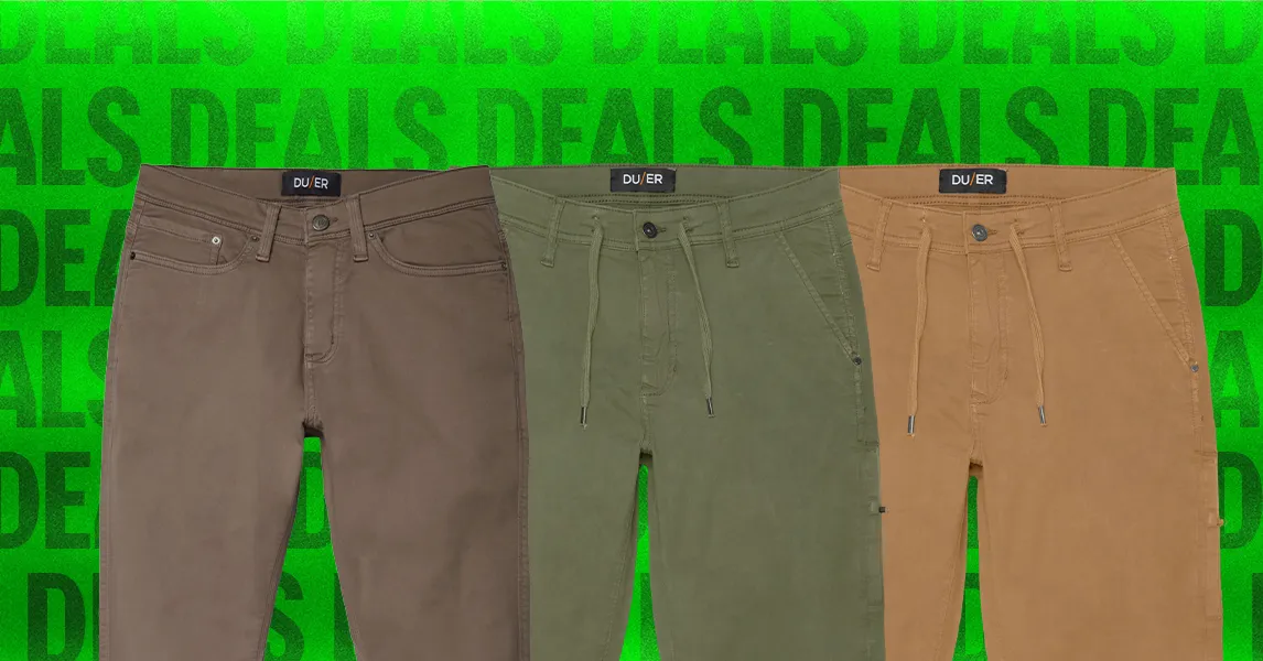 I pantaloni versatili di Duer sono in saldo questo fine settimana