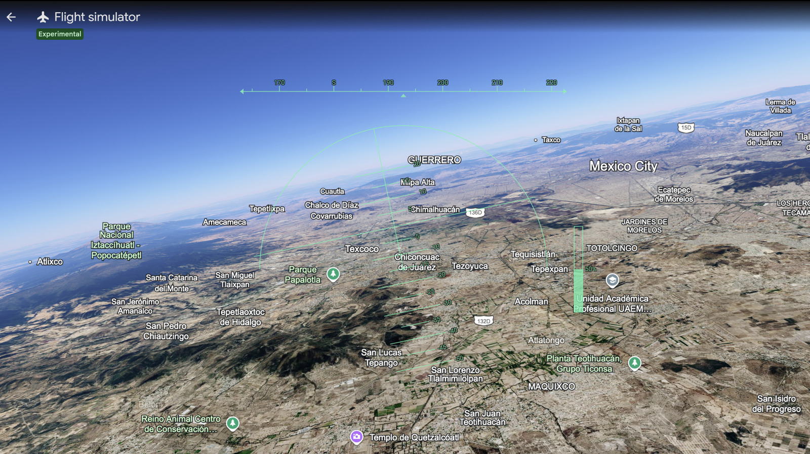 La modalità simulatore di volo di Google Earth è ora disponibile nel tuo browser