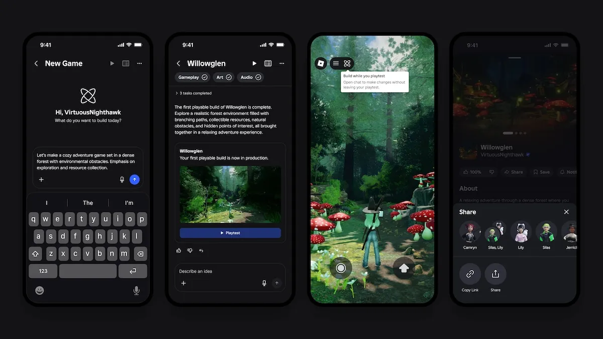 Roblox lancia una funzione di creazione giochi con IA nella sua app mobile