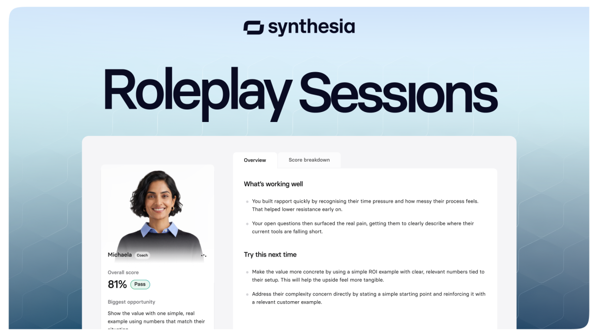 La piattaforma di training AI di Synthesia passa dai video al coaching dal vivo