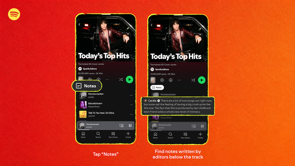 Le nuove Note delle Playlist di Spotify permettono a utenti e curatori di spiegare le loro scelte musicali