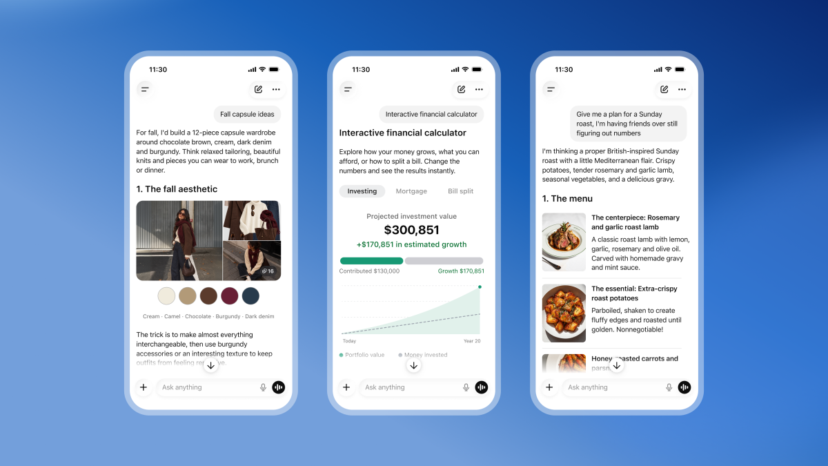 ChatGPT diventa molto più visuale con la sua nuova interfaccia