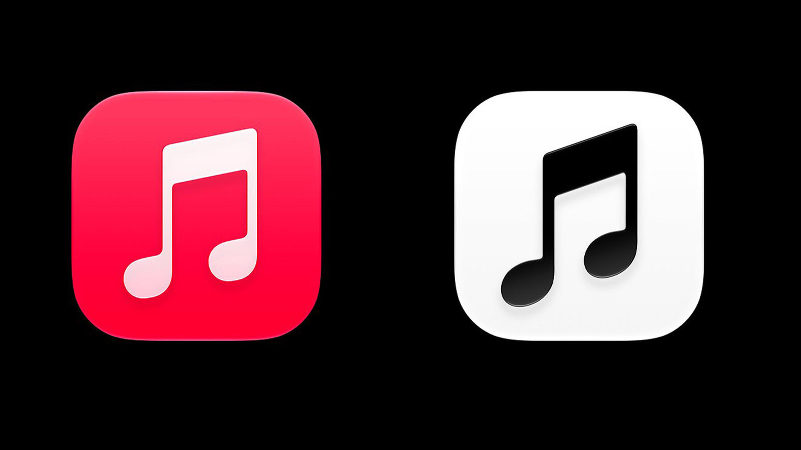 Bufera sul logo ridisegnato in bianco e nero di Apple Music